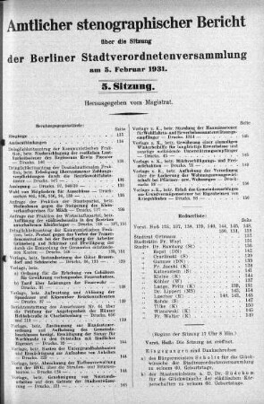 Sitzung 5, 5. Februar 1931