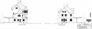 Freudenstadt Hbf: Giebelansichten Westen und Osten Empfangsgeb.