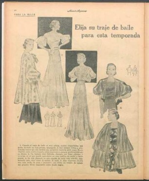 Elija su traje de baile para esta temporada [Dibujos] : Para la mujer