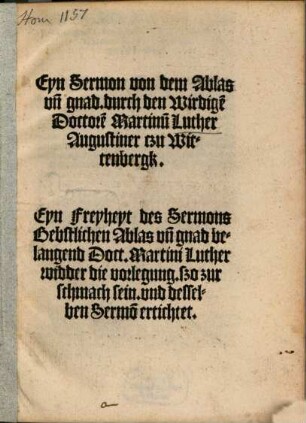 Eyn Sermon von dem Ablas vn[d] gnad
