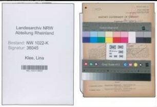 Entnazifizierung Lina Klee , geb. 13.10.1897 (Bueroleiterin)