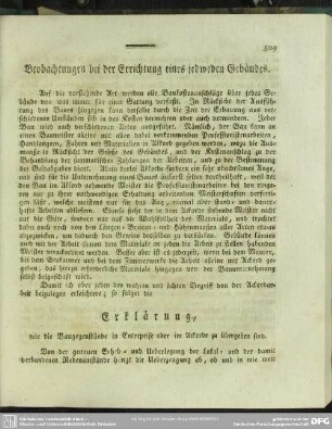 Beobachtungen bei der Errichtung eines jedweden Gebäudes