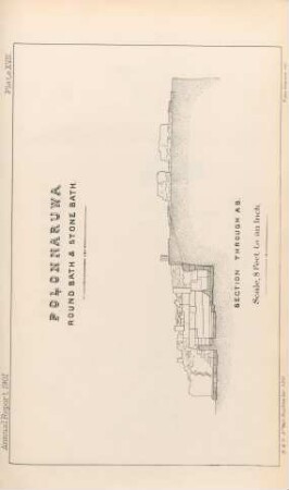 Plate XVII. Polonnaruwa. Round Bath & Stone Bath. Section through AB