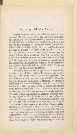 Vorrede zur siebenten Auflage