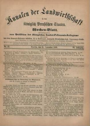 No. 47. Berlin, den 21. November 1866. VI. Jahrgang.