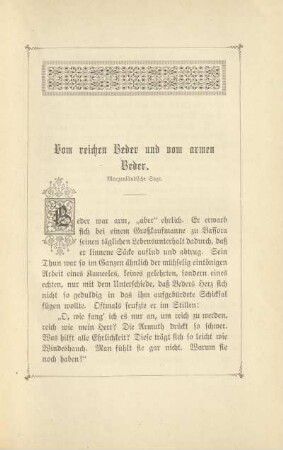 Vom reichen Beder und vom armen Beder