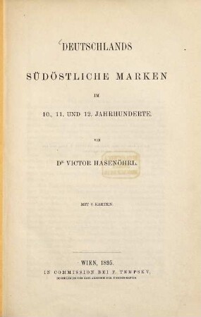 Deutschlands südöstliche Marken im 10., 11. und 12. Jahrhundert