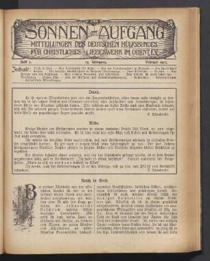 Heft 5. 15. Jahrgang. Februar 1913