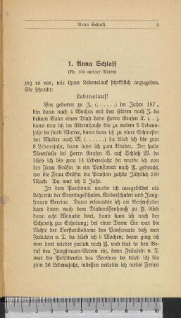 1. Anna Schlaff (Nr. 104 meiner Akten)
