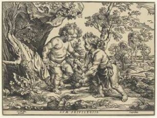 Jesuskind und Johannes mit Lamm