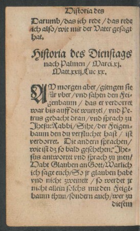 Historia des Dienstags nach Palmen/ Marci xi. Matt. xxii. Luc. xx.