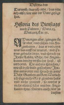 Historia des Dienstags nach Palmen/ Marci xi. Matt. xxii. Luc. xx.