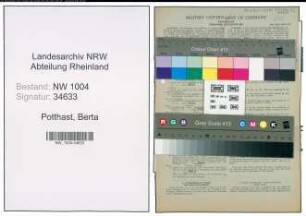 Entnazifizierung Berta Potthast , geb. 26.11.1921 (Schaffnerin)