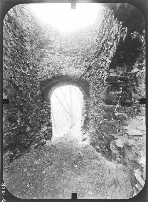 Herrmannsacker. Ruine der Ebersburg (um 1181). Toranlage
