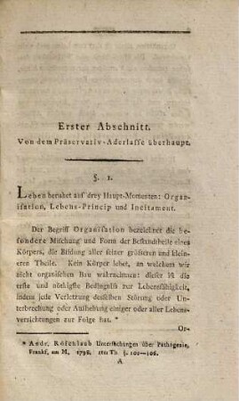 Ein Wort über den Aderlaß als Präservativ-Mittel : eine Inaugural-Abhandlung zur Erhaltung der Doctor-Würde in der Arzney- und Wundarzneykunde