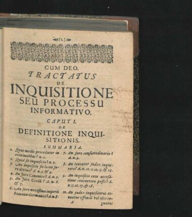 Caput I. De Definitione Inquisitionis.
