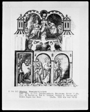Perikopenbuch — Bildseite mit zwei Miniaturen, Folio 40recto