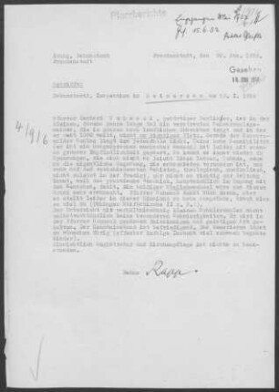 Reinerzau: Inspektionsbericht 1956