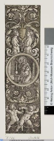 Hochfüllung mit König Salomon, Götzen anbetend, umgeben von Halbfiguren und Genien