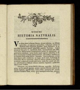 MOSCHI. HISTORIA NATVRALIS.