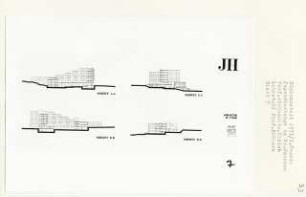Jugendherberge am Großen Wannsee, Berlin-Wannsee (Diplomarbeit bei Kurt Dübbers): Schnitte 1:200