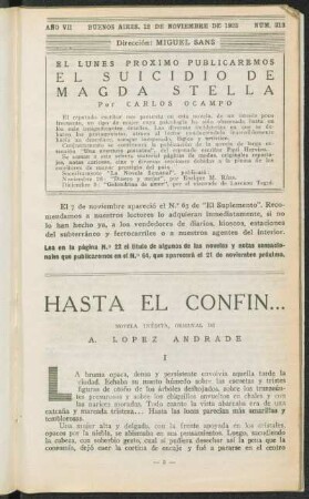 1923007313: Hasta el confín... : novela inédita