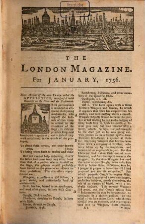London magazine or Gentleman's monthly intelligencer. 25, 25. 1756