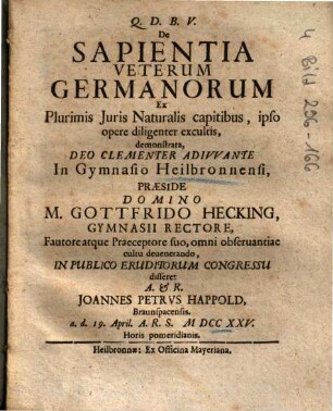De Sapientia Veterum Germanorum