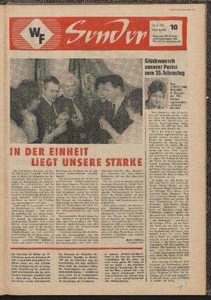 Betriebszeitung 'WF-Sender', Nr.10/1971 (16. April 1971)