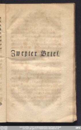 Zweyter Brief.