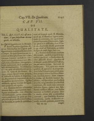 Cap. VII. De qualitate.