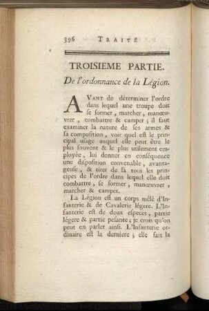 Troisieme Partie. De l`ordonnance de la Légion.