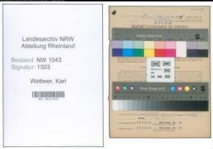 Entnazifizierung Karl Wettwer , geb. 01.08.1898 (Elektriker)