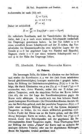 IX. Abschnitt. Polaren. Hessesche Kurve