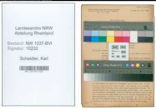 Entnazifizierung Karl Scheidler , geb. 20.02.1904 (Techniker)