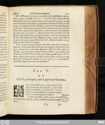 Cap. V. De Christi praeceptis, quae Legem perfecerunt.