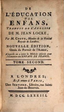 De L'Éducation Des Enfans, 2