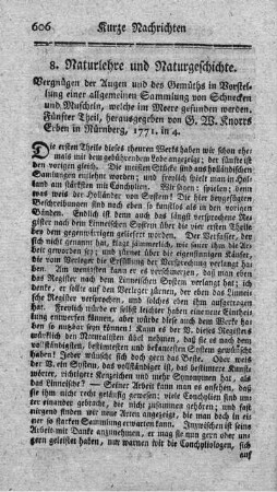8. Naturlehre und Naturgeschichte.