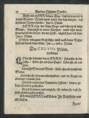 Der CXLVIII. Psalm. Halleluja.