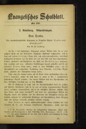 Vom Denken : eine sprachwissenschaftliche Ergänzung zu Dörpfelds Schrift: Denken und Gedächtnis
