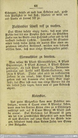 Wermuthbier zu bereiten