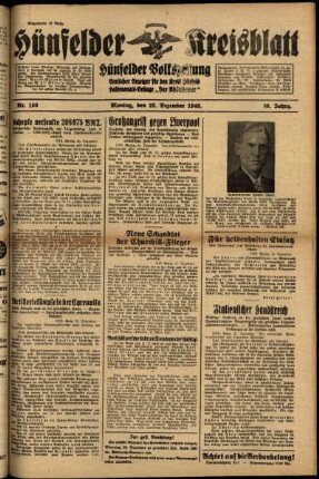 Ausgabe vom Montag, den 23. Dezember 1940.
