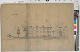 Coesfeld (Coesfeld) Lehrerseminar Vorderansicht (1911) 1 : 100 58 x 89 Zeichnung Staatshochbauamt Münster