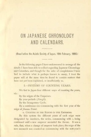 On Japanese chronology and calendars
