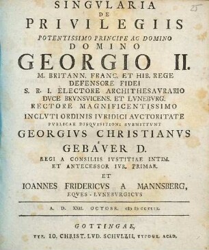 Singvlaria De Privilegiis