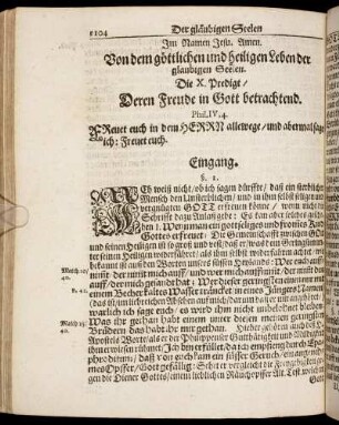 Die X. Predigt/ Deren Feude in Gott betrachtend.