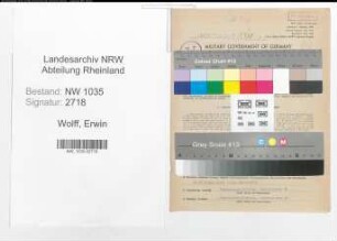 Entnazifizierung Erwin Wolff , geb. 20.01.1914 (Angestellter)