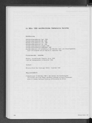 Im März 1990 veröffentlichte Statistische Berichte