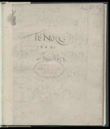 Harmonia Musica. Tenor : Fünf Stimmbücher
