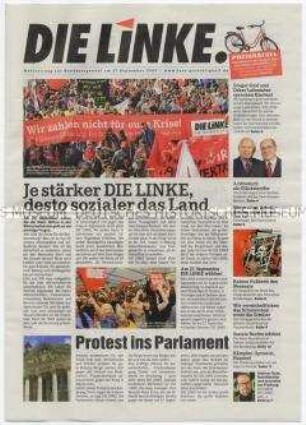Wahlzeitung der Partei "Die Linke" zur Bundestagwahl 2009